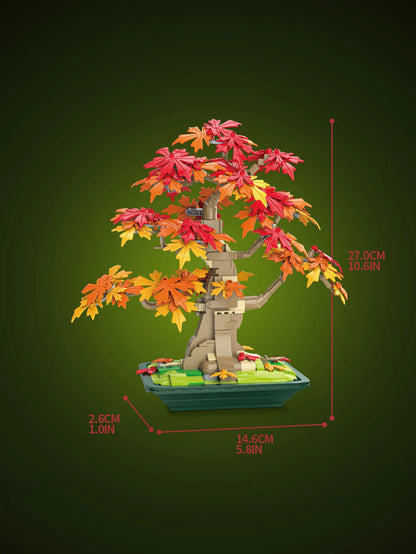 Bonsai maple tree home decoration, Building blocks tree model