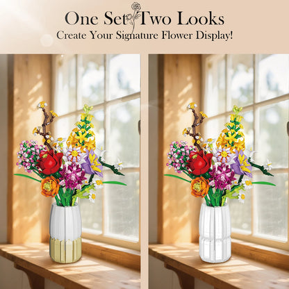 Flower Bouquet Building Blocks Rose Daisy Hyacinth