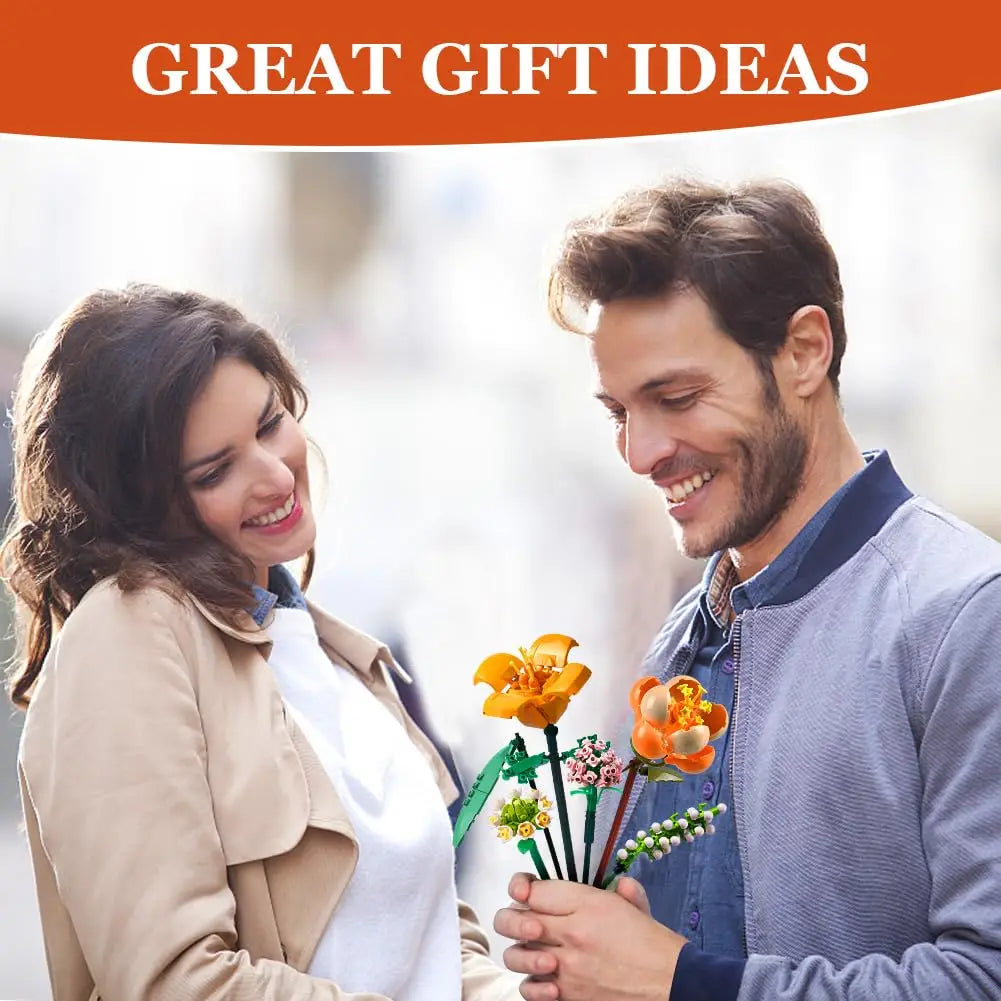 Mini Block Kids Building Toys Bricks Flowers