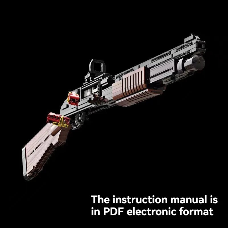 1801PCS Creative MP133 Shotgun Building Blocks MOC Technical Can Shoot Projectile Shells Assemble Bricks Model Toy Gift For Kid