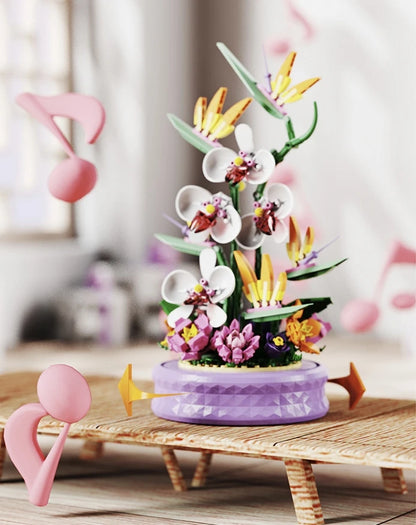 Phalaenopsis Rotating Flower Music Box Building