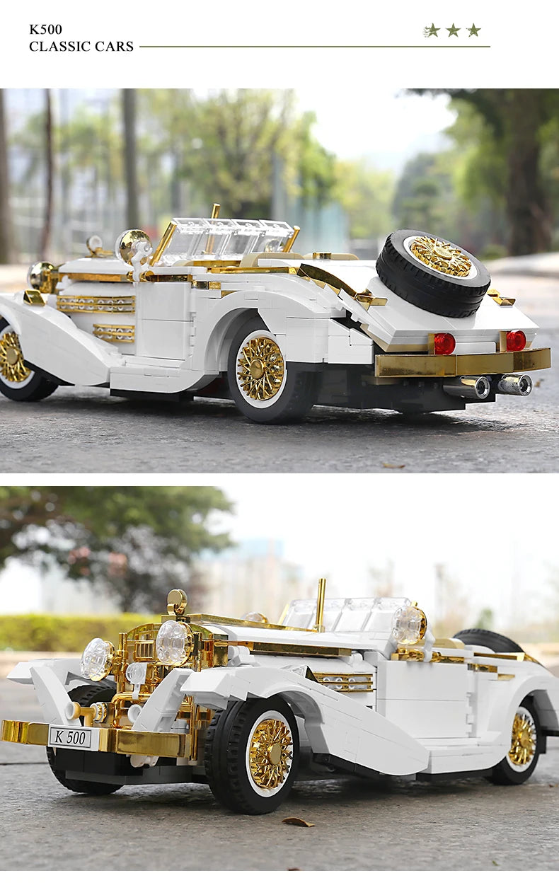 Vintage Car Model Assembly Creative Building Blocks