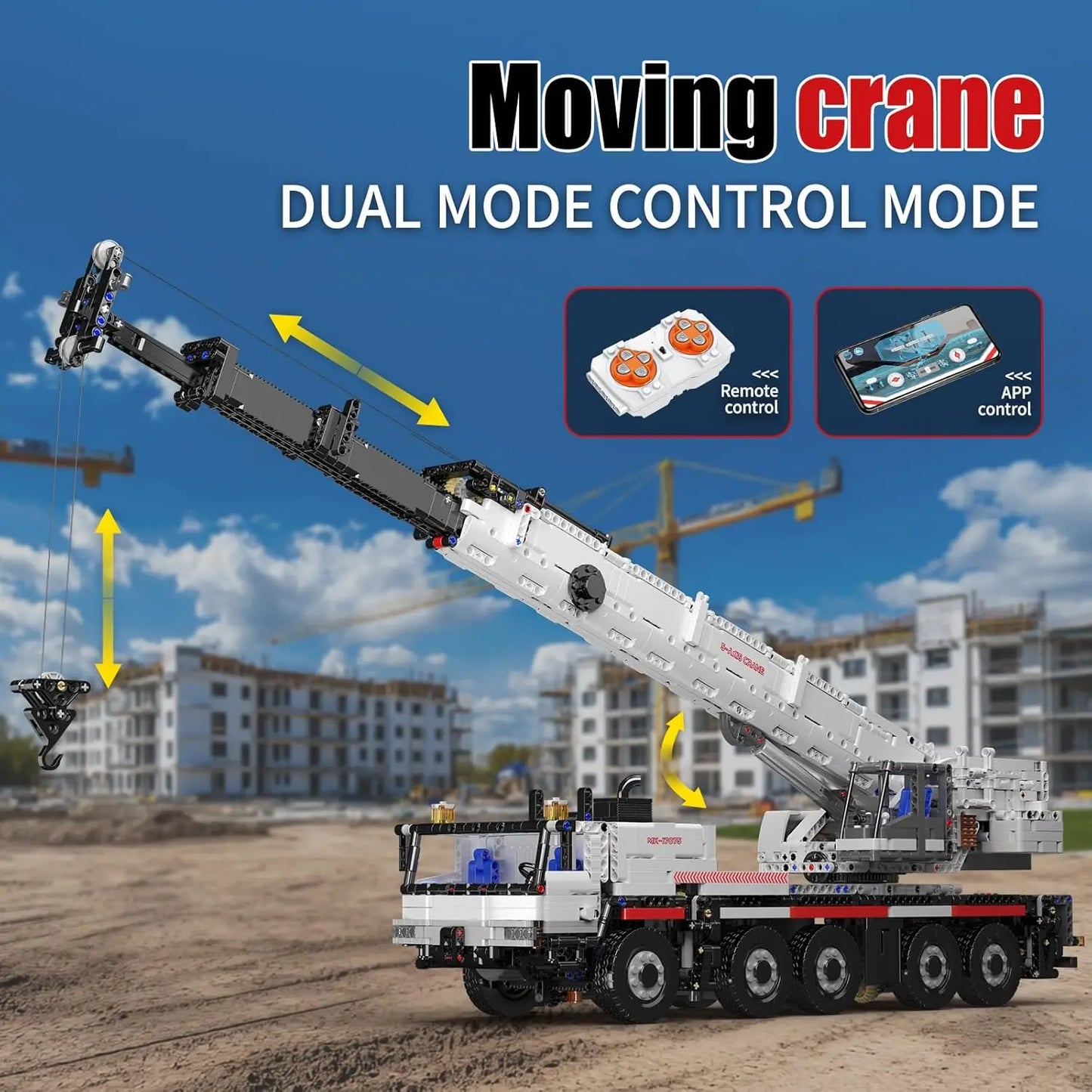 Truck Building Blocks Tech APP RC Controlled Mobile Crane
