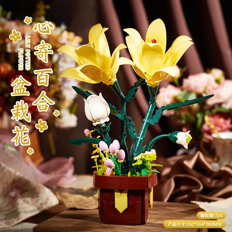 Flower Bouquet Rose Phalaenopsis Lily Sunflower Potted