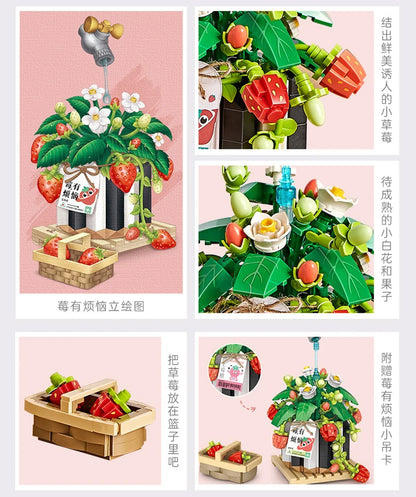 Flower Building Blocks Mini Potted Plant Bouquet