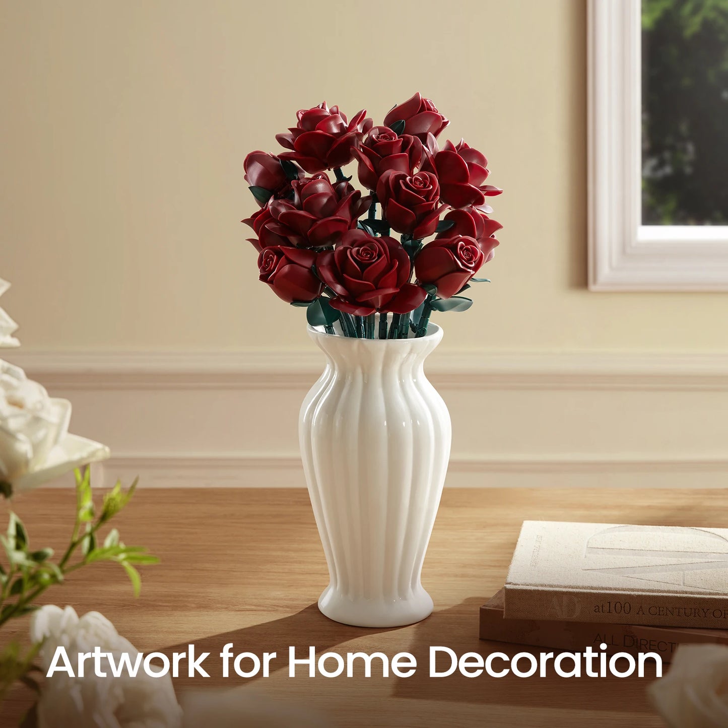 Yellow Flower Bouquet Building Set Block Roses Artificial Flowers Brick