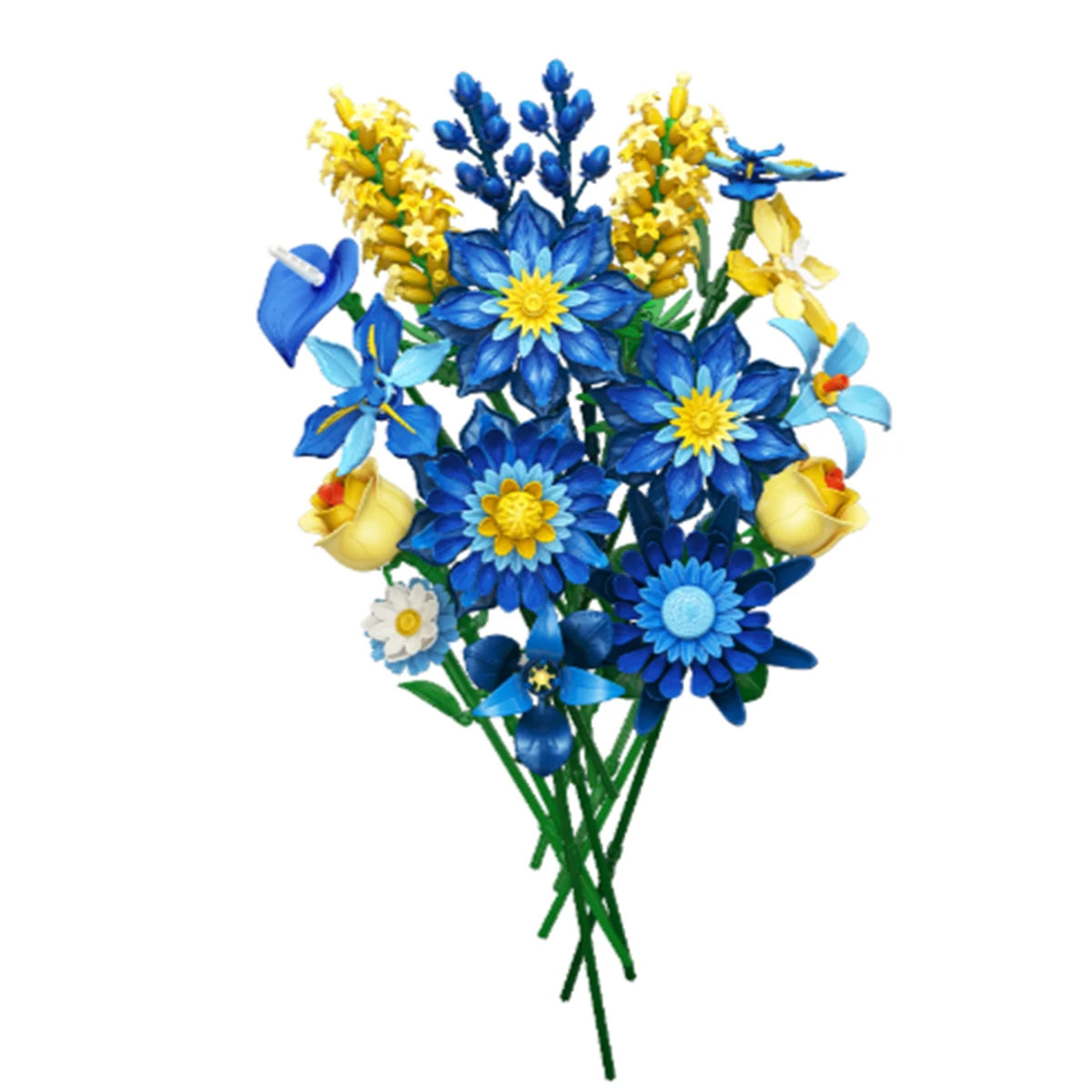 Romantic Ice Blue Daisy Bouquet Building Blocks Eternal Flower Plant