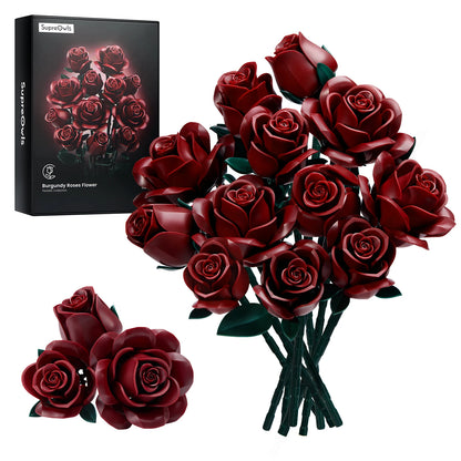 Yellow Flower Bouquet Building Set Block Roses Artificial Flowers Brick