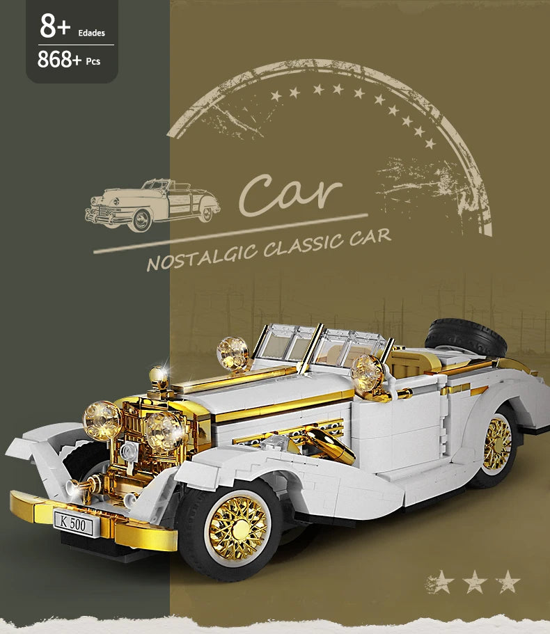 Vintage Car Model Assembly Creative Building Blocks