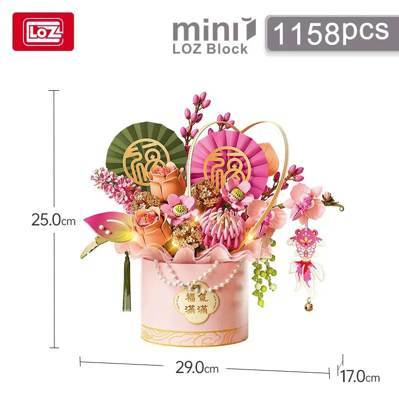 LOZ-1964 Spring Festival New Year rose building