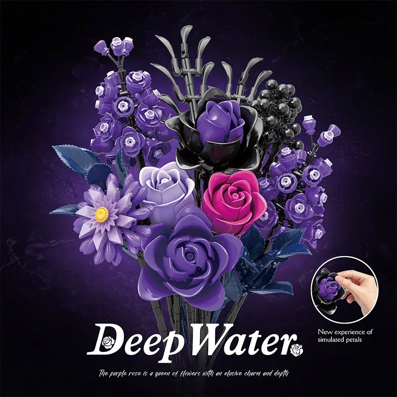 Purple Bouquet Model Bricks  Decoration