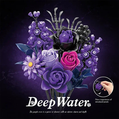 Purple Bouquet Model Bricks  Decoration