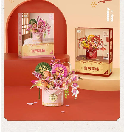 LOZ-1964 Spring Festival New Year rose building