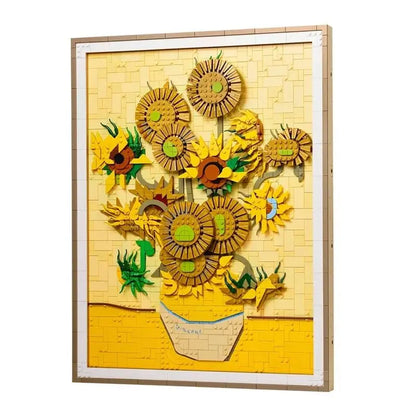 Van Gogh girasol mural artístico 3D