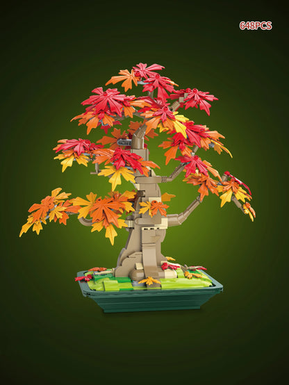 Bonsai maple tree home decoration, Building blocks tree model