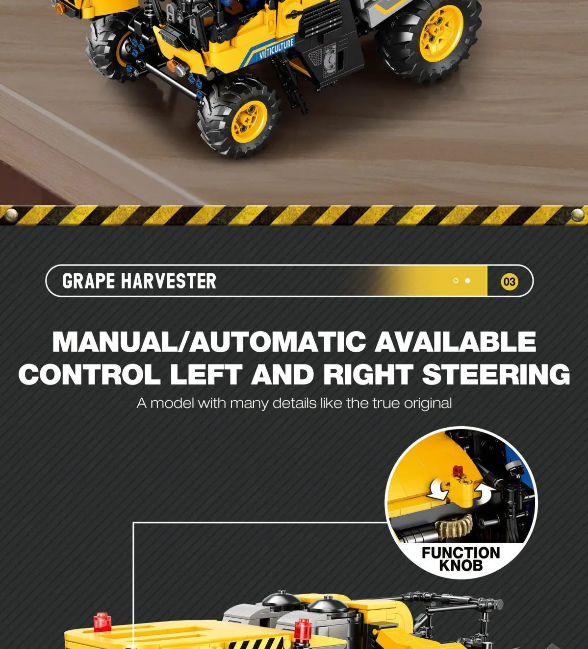 Grape Harvesting Machine Adult High-Difficulty Building Blocks