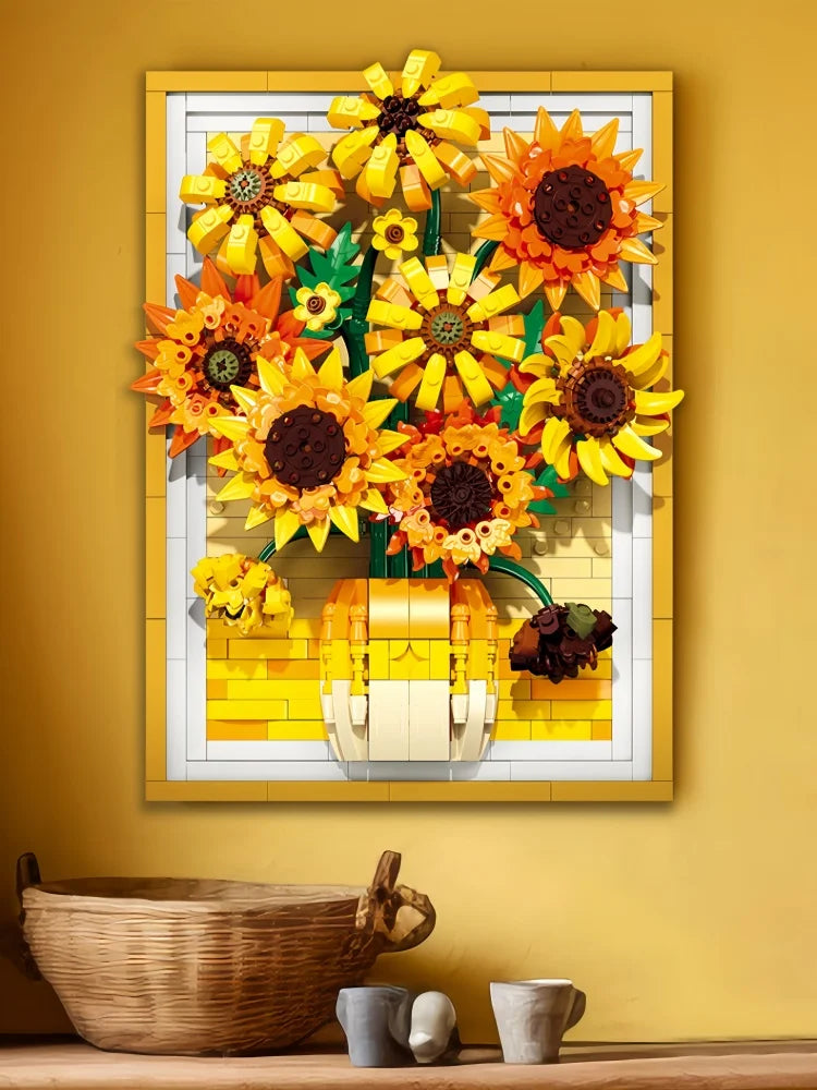 KNEW BUILT 3D Sunflower Photo Frame Building Block l