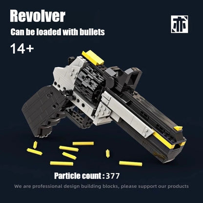 377PCS Creative revolver Building Blocks MOC Technical Capable of Firing Bullets Assemble Bricks Toy Gift For Kids