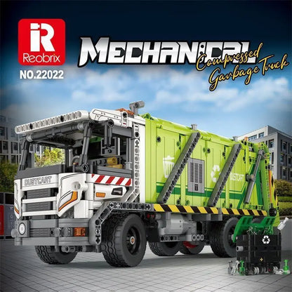 Compression Garbage Truck Electric RC Building Block Assembly Model