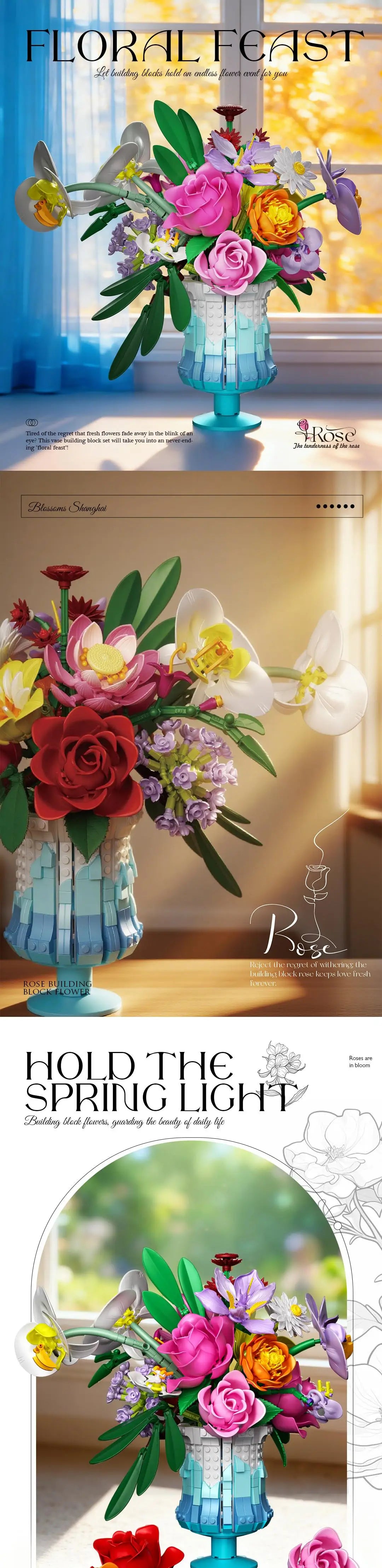 Preserved Flowers Building Blocks Rose