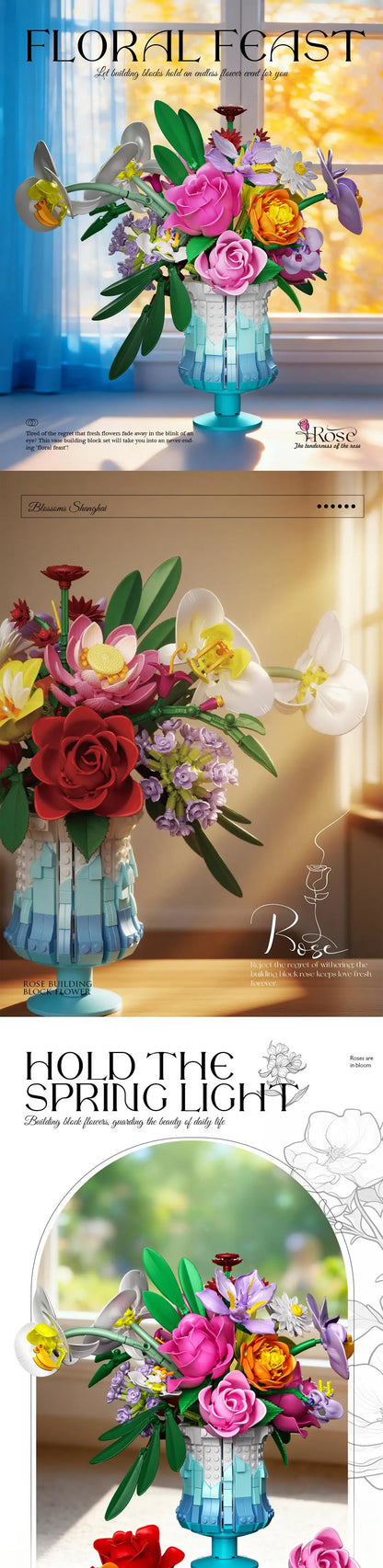 Preserved Flowers Building Blocks Rose