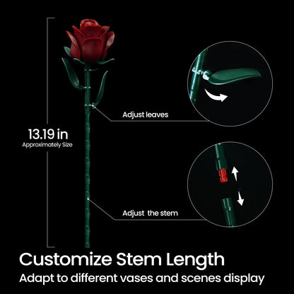 Burgundy Red Roses Building Set Block Bouquet Flowers