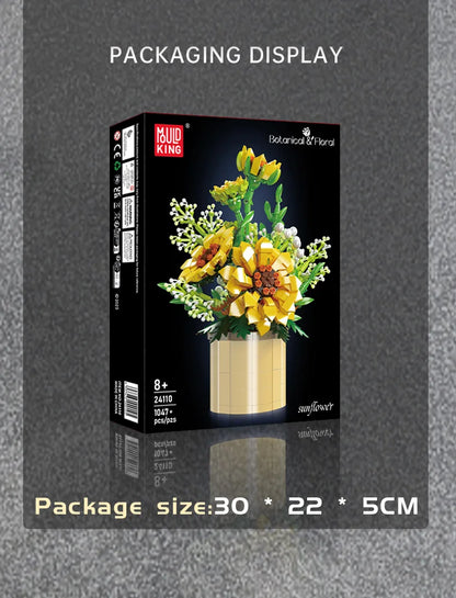 Sunflower Building Blocks Potted Plants Simulation Flower Bouquet