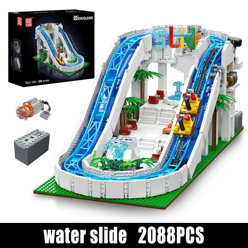 The Motorized Water Slide with Roller Coaster