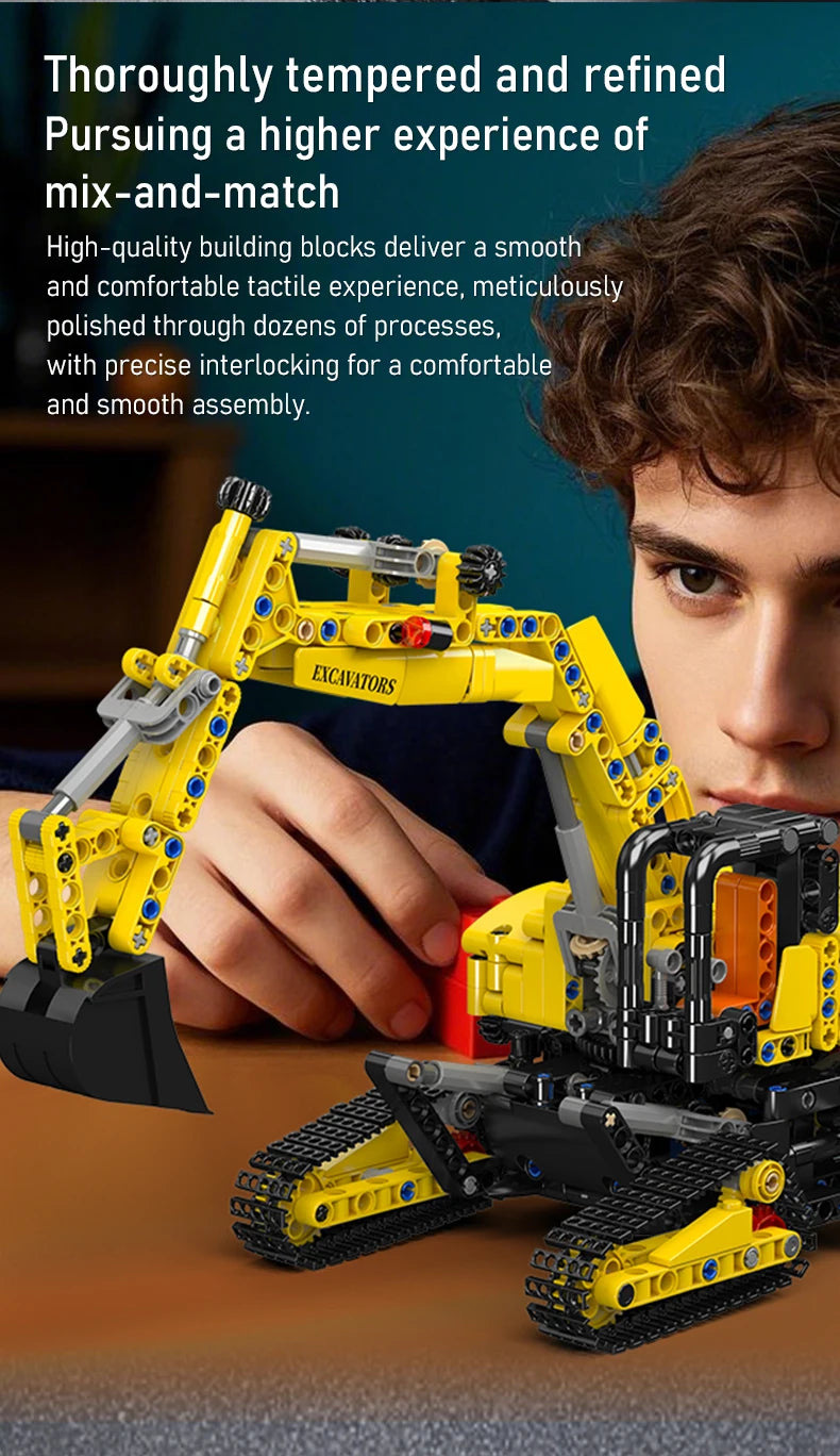 4 Link Track City Excavator Building Blocks Vehicle