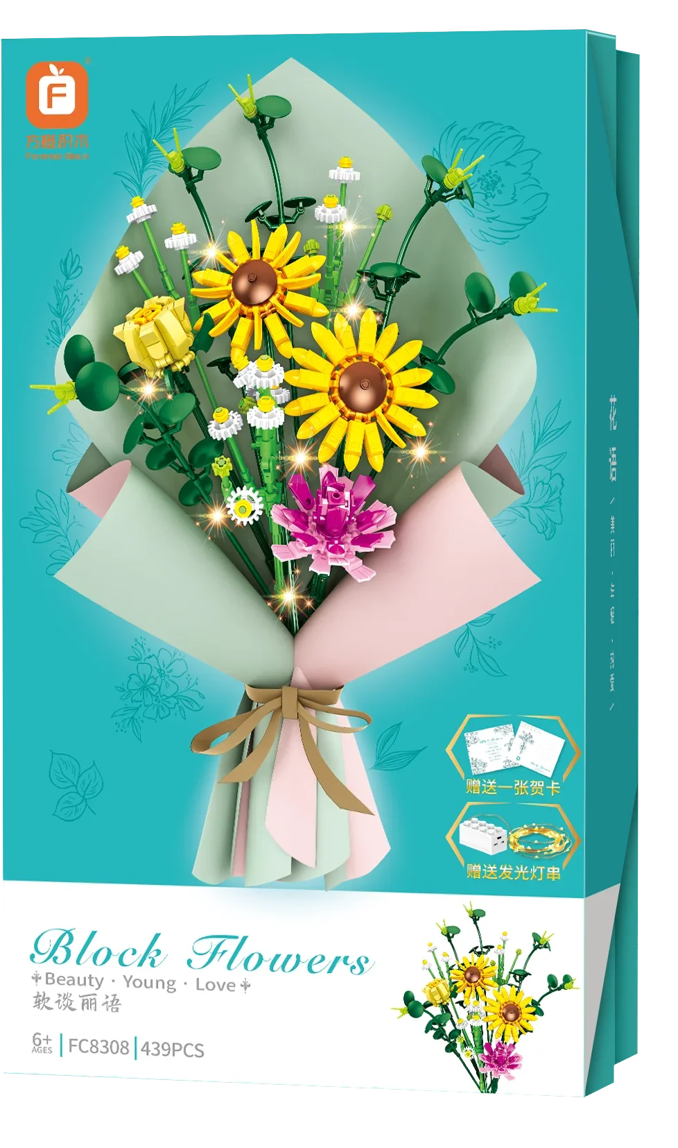 DIY Flower Building Block Rose sun flower Tulip Household Potted Plant Bouquet