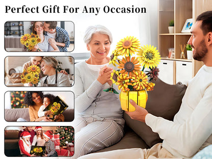 Sunflower Building Blocks Flower Bouquet Vase