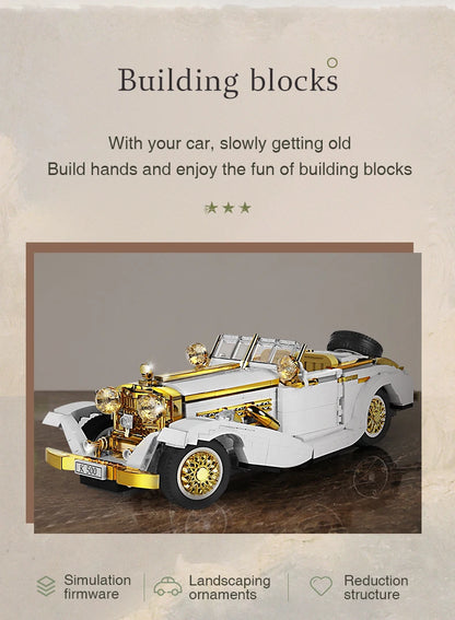 Vintage Car Model Assembly Creative Building Blocks