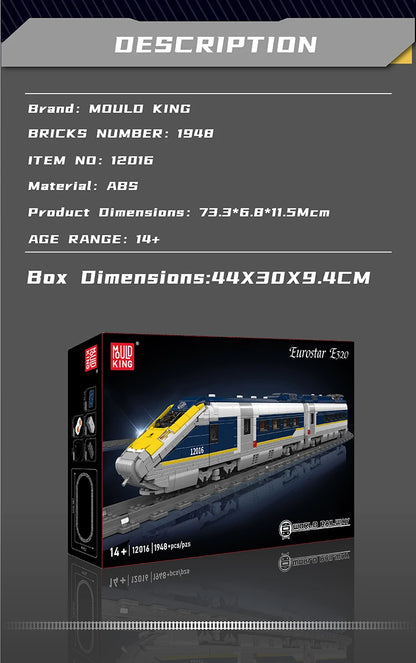 Technical Eurostar E320 High-Speed Train Building Blocks RC
