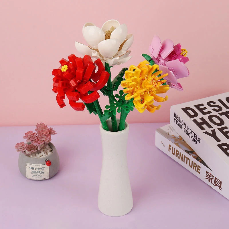 KNEW BUILT Flower Bouquet 3D Model Toy Mini Build Blocks