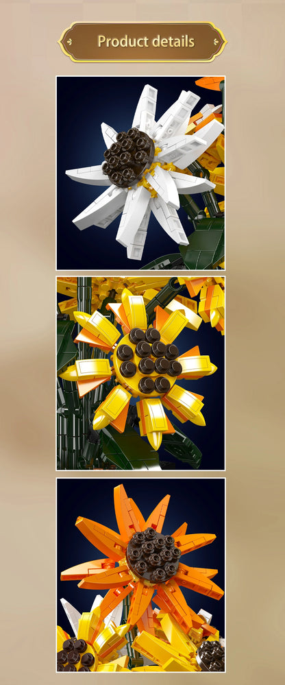 Potted Sunflowers Building Blocks Flower Plants Series Home Decor