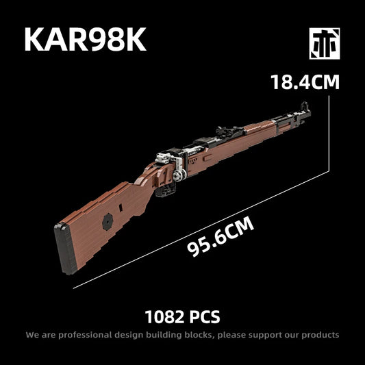 Kar 98k Sniper Rifle Building Blocks Emissibility With Bullet Assemble Gun Bricks