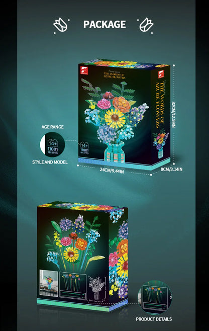 Sunflower Building Blocks Flower Bouquet Vase