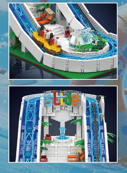 The Motorized Water Slide with Roller Coaster