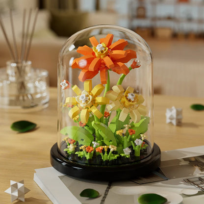 Building block flower bouquet hand gift succulent