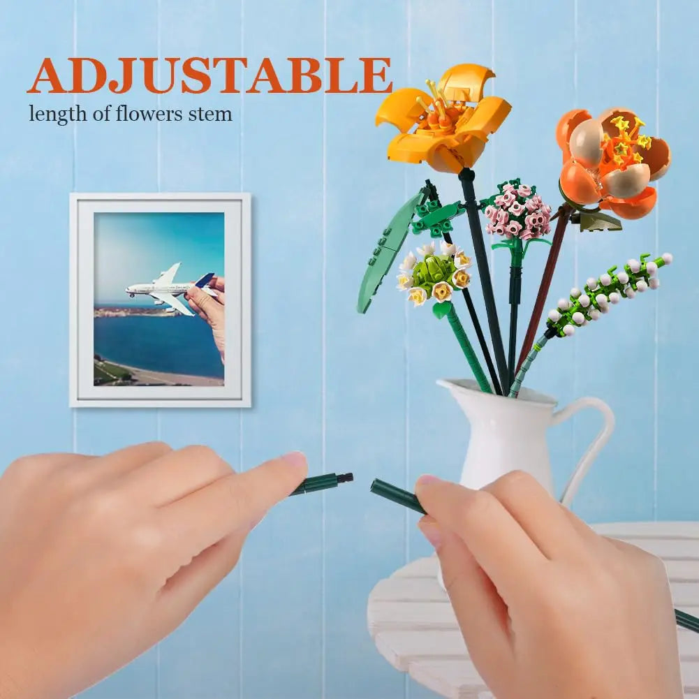 Mini Block Kids Building Toys Bricks Flowers