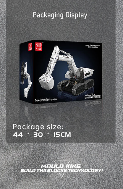 Mould King 17079 Technical Car Toys The RC Sci-Fi Excavator Building Block Enginerring Truck Brick Set Kids Christmas Gift