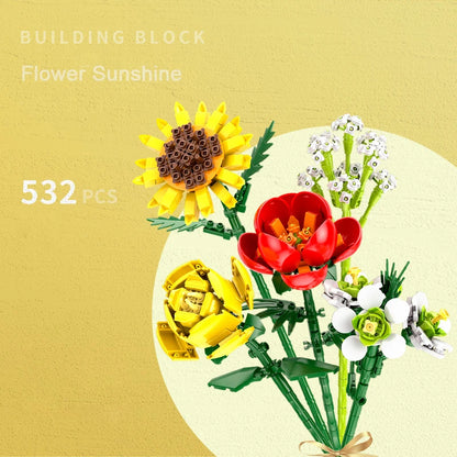 KNEW BUILT Flower Bouquet 3D Model Toy Mini Build Blocks