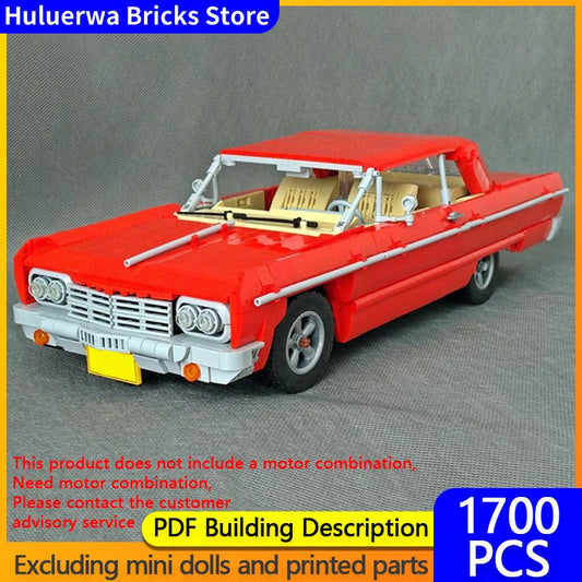 City Car Model MOC Building Bricks Impala SS American Muscle Car Modular Technology Children Holiday Gifts Assemble Toys Suit