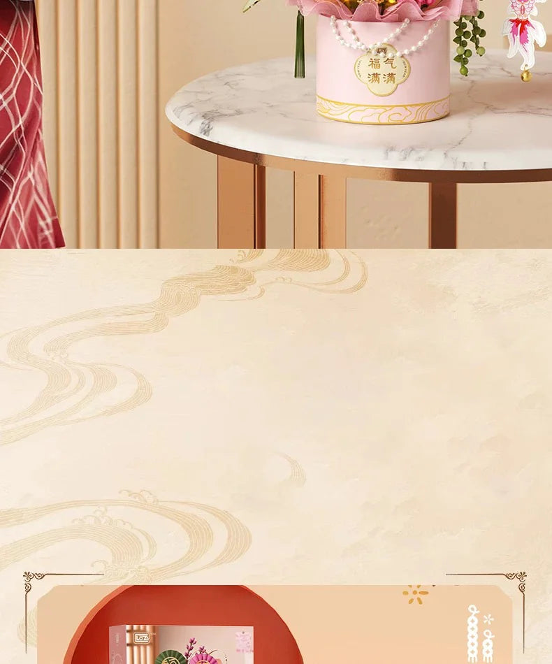 LOZ-1964 Spring Festival New Year rose building