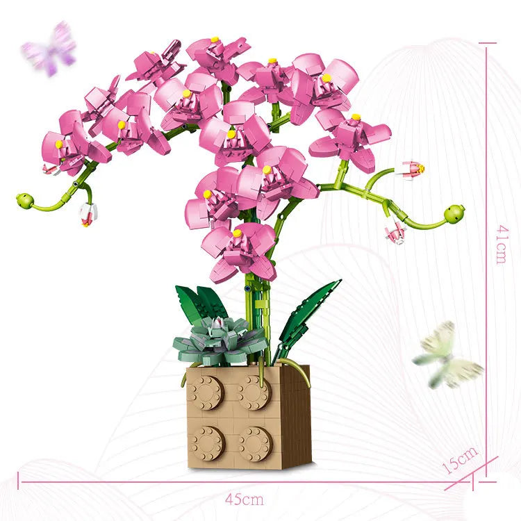 MOC Eternal Orchid Flower Building Block