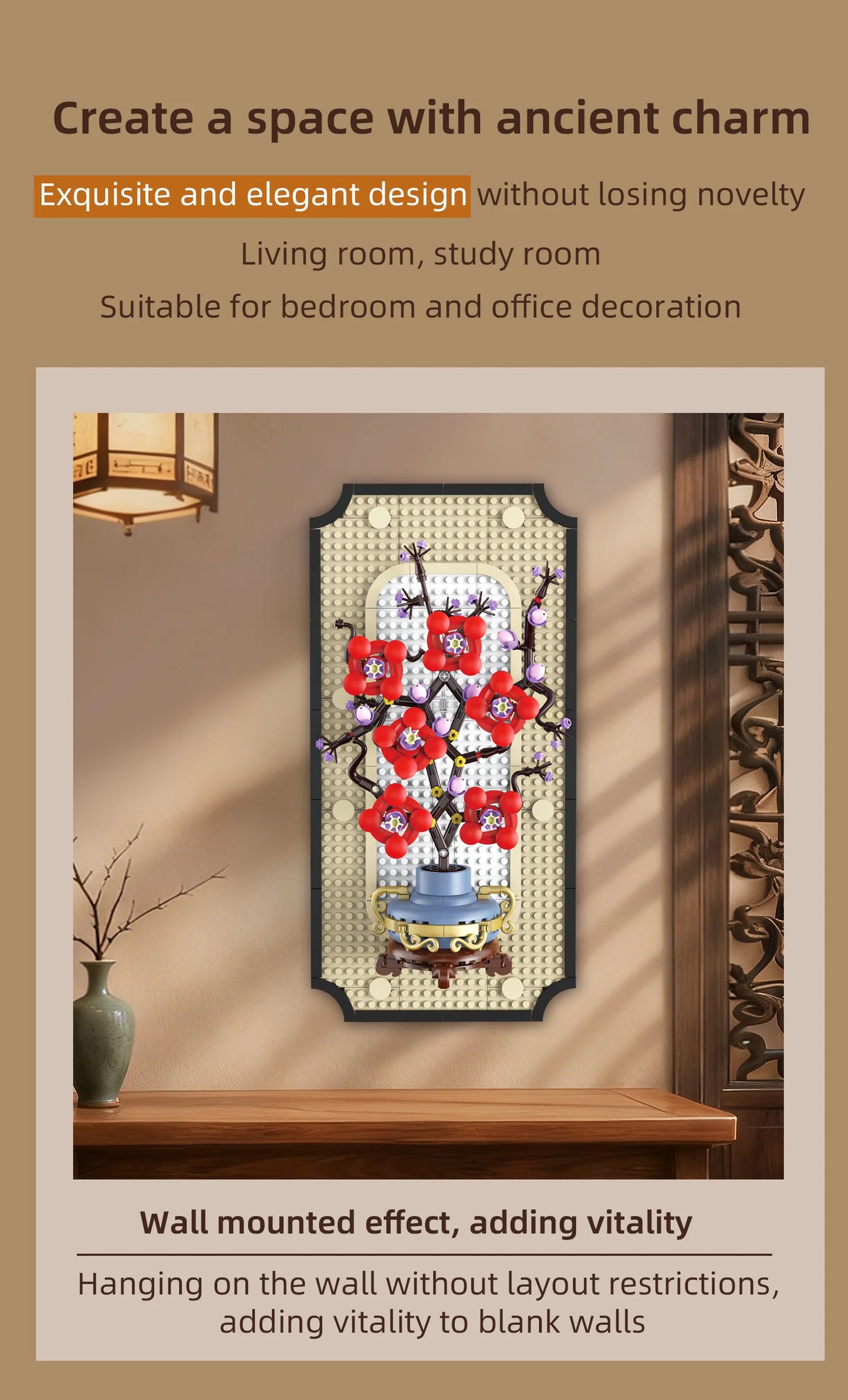 Plum Blossom Hanging Painting Building Blocks