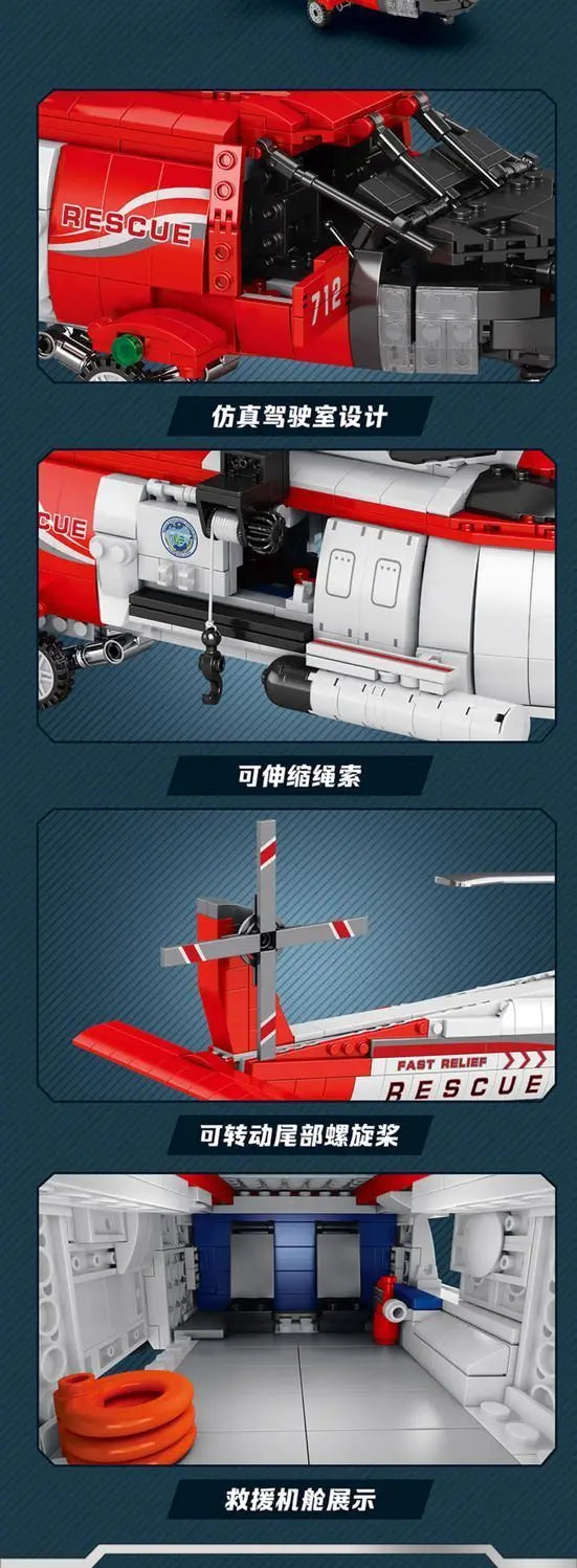 Rescue Helicopter Blackhawk Boys Building Block