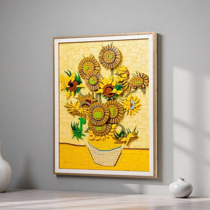Van Gogh girasol mural artístico 3D