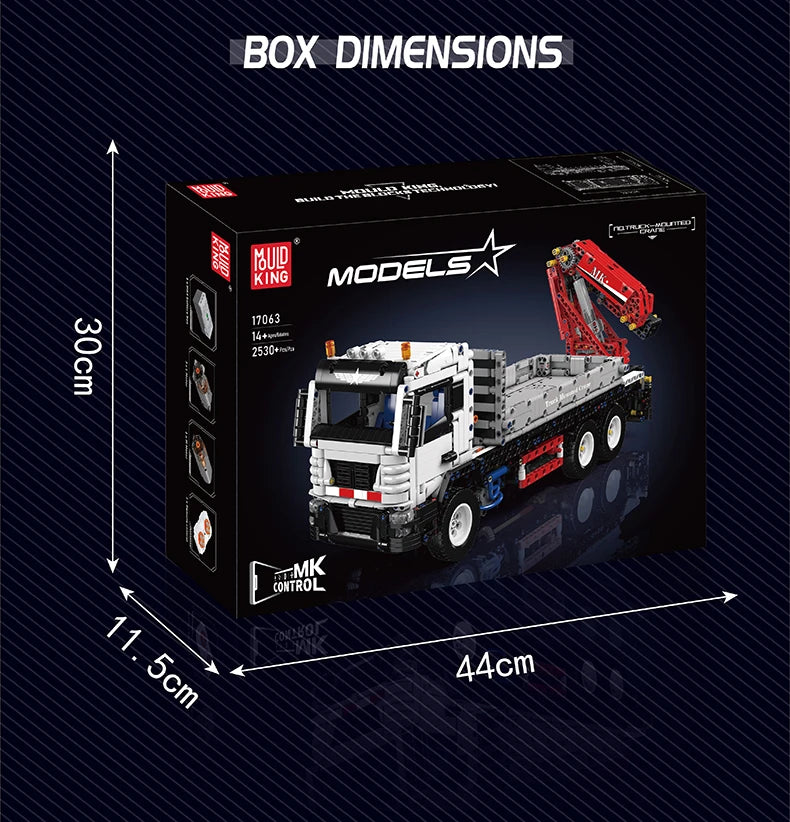 Truck with Crane Building Block Assembly Car Brick