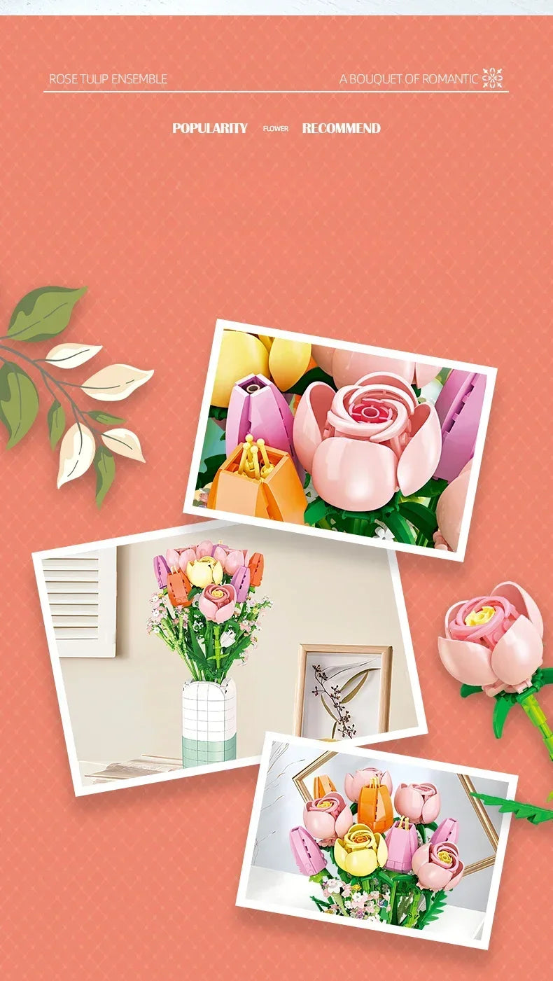 KNEW BUILT 3D Eternal Flower Phalaenopsis Building Block